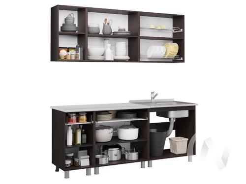 Кухня Монтана ЛДСП 2.0 (венге/венге;дуб сонома; Антарес)