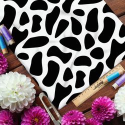 Ткань футер 2-х нитка коровий принт