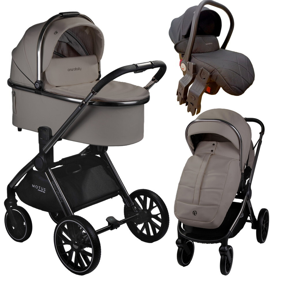 Детская коляска AmaroBaby Motus Premium Ecco 3 в 1 мокко