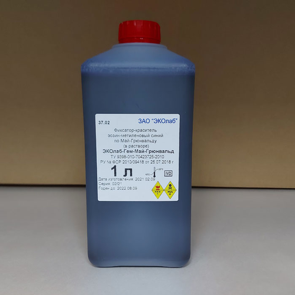 Раствор по Май-Грюнвальду, 1л, Эколаб, (37.02), фл.
