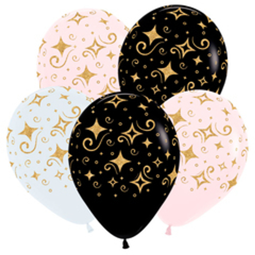 S 12" Золотые бриллианты Микс Ассорти Пастель