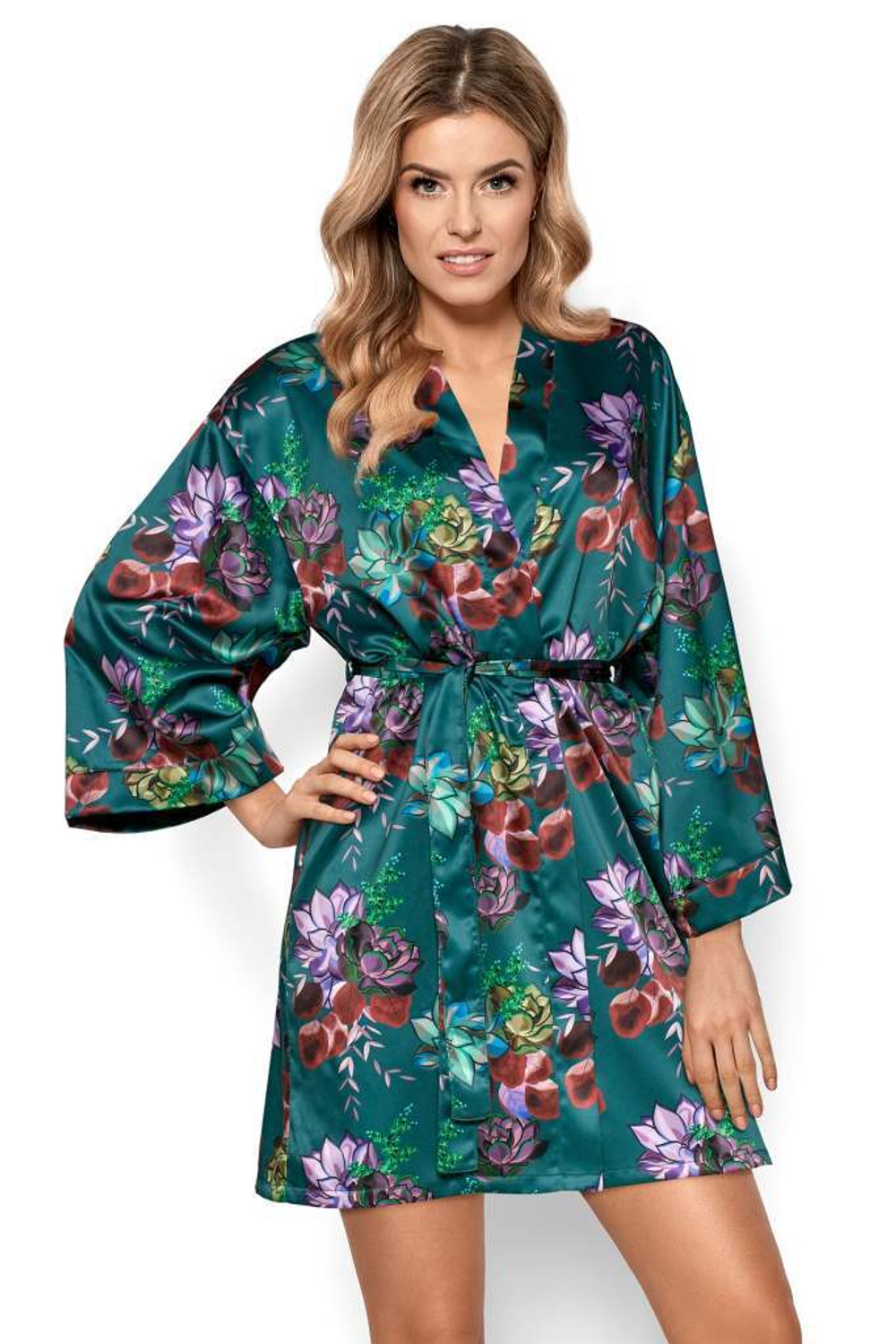 Халат Anastasia с длинным рукавом (Размер: S) (Цвет: зеленый)