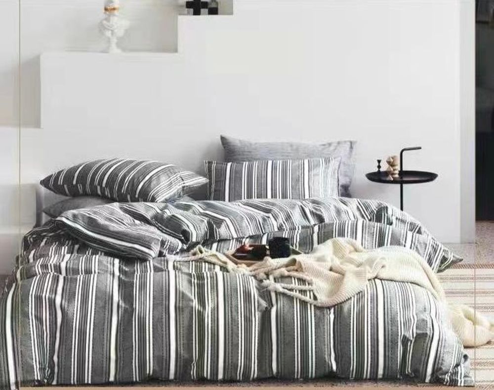 ZEPHYR HOME КПБ Двуспалка ЕВРО Сатин полоски коричневые