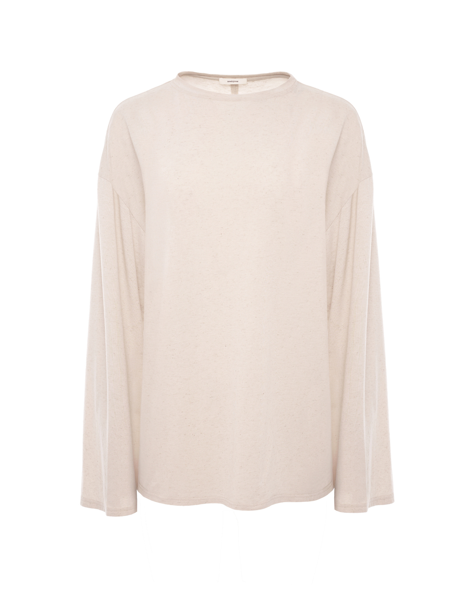 Лонгслив из льняного трикотажа