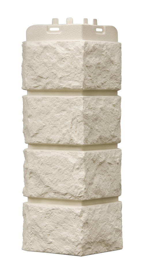 Наружные углы к фасадным панелям GRAND LINE Колотый камень Стандарт молочный