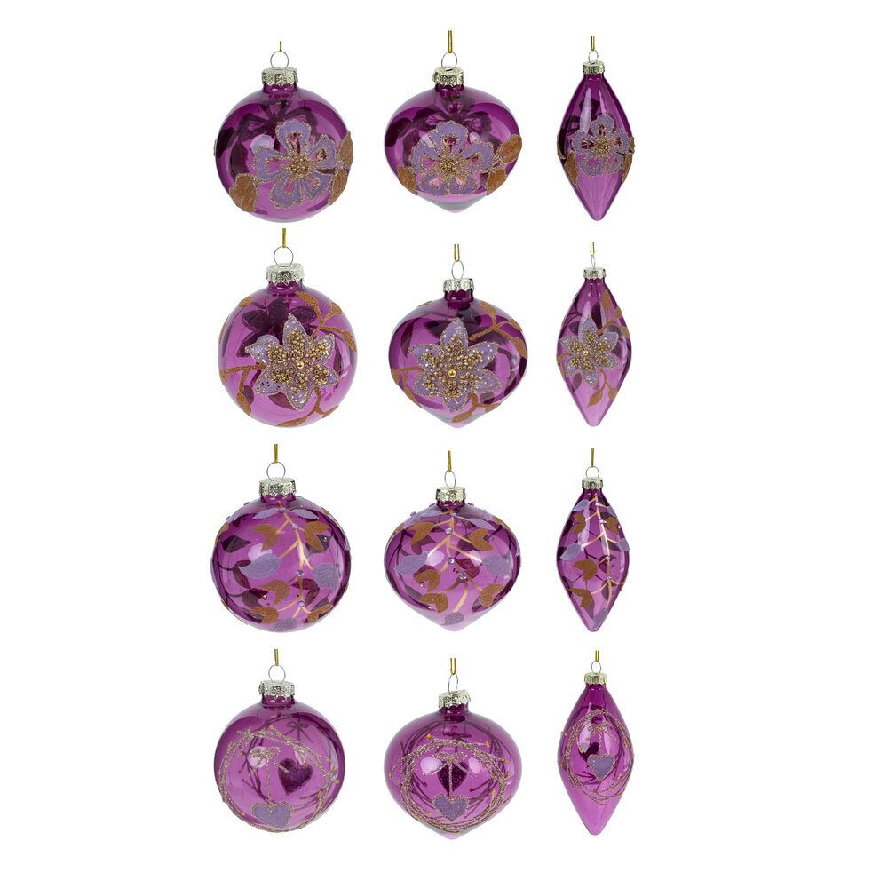 GAEM Набор из 12шт Украшение новогоднее "Шар", D8 см, L34 W25 H9 см