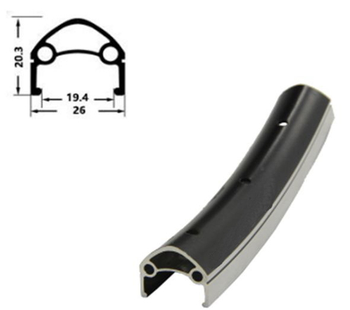 Обод 26" H35231 двойной с инд.износа (559х26/19,4х20,3мм 32отв.) черный