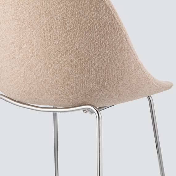 Полубарный стул Vid Soft 65 см, бежевый, ножки хром