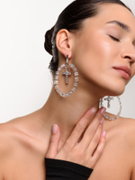 Серьги "White night" из горного хрусталя Silver