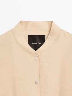 Massimo Dutti Легкая куртка-бомбер, бежевый