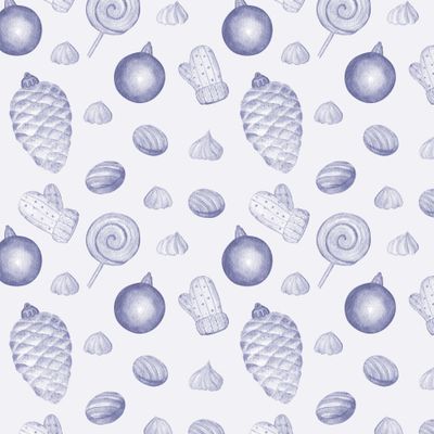 Новогодние украшения в серо-синих тонах