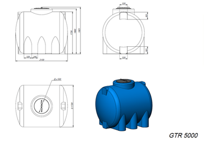 Емкость GTR 5000 голубой (В1860*Ш1720*Д2130)