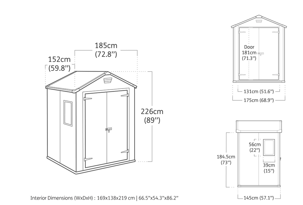 Пластиковый сарай Keter Manor 6x5