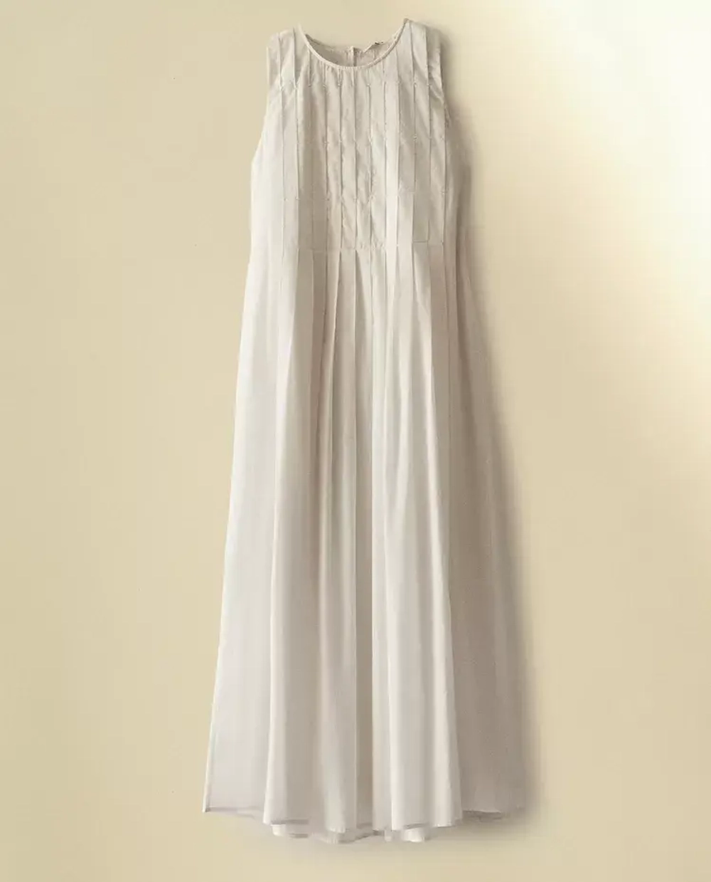 ZARA HOME ПЛЯЖНОЕ ПЛАТЬЕ МИДИ С ЗАЩИПАМИ, ЭКРЮ