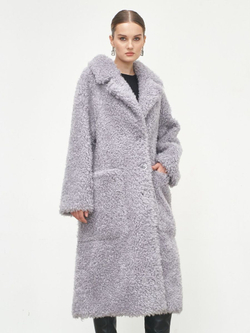 Шуба женская чебурашка тедди эко, серая, SilverFox