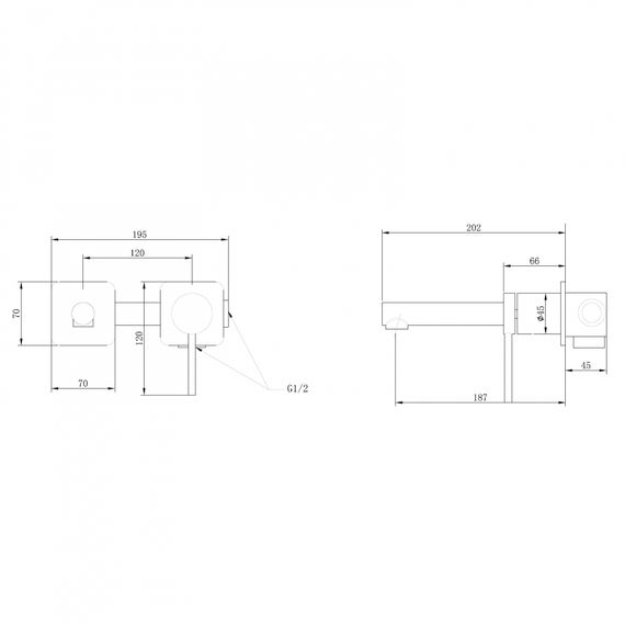 Смеситель ABBER Emotion AF8812 для раковины скрытого монтажа, хром
