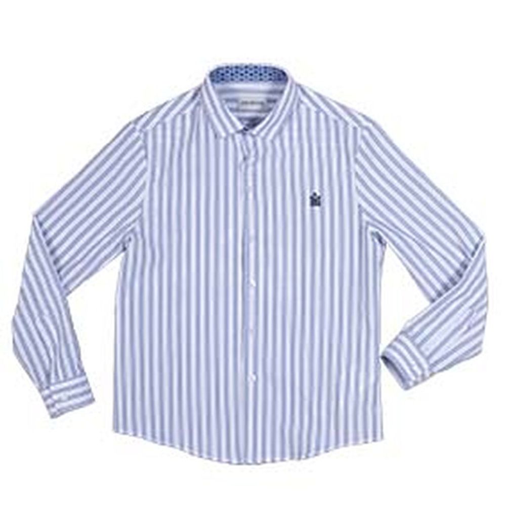 Рубашка с длинным рукавом BIKKEMBERGS Белый/Двойная голубая полоска Мальчик