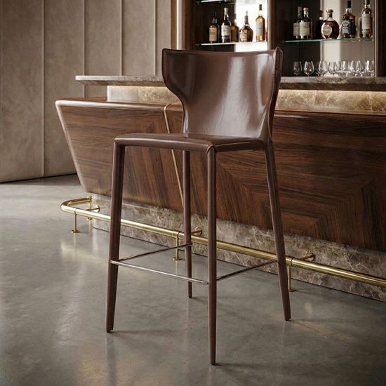 Стул полубарный Austin, кожа капучино