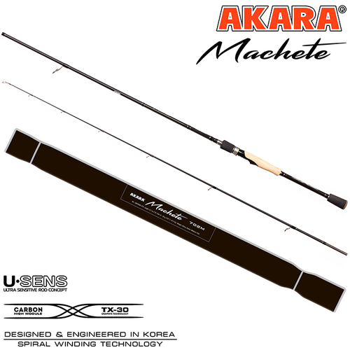 Спиннинг штекерный угольный 2 колена Akara Machete MH902 (17-45) 2,7 м