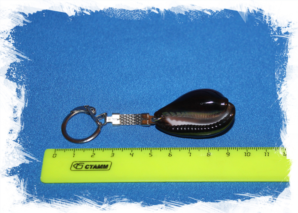 Брелок для ключей с ракушкой Ципрея Оникс