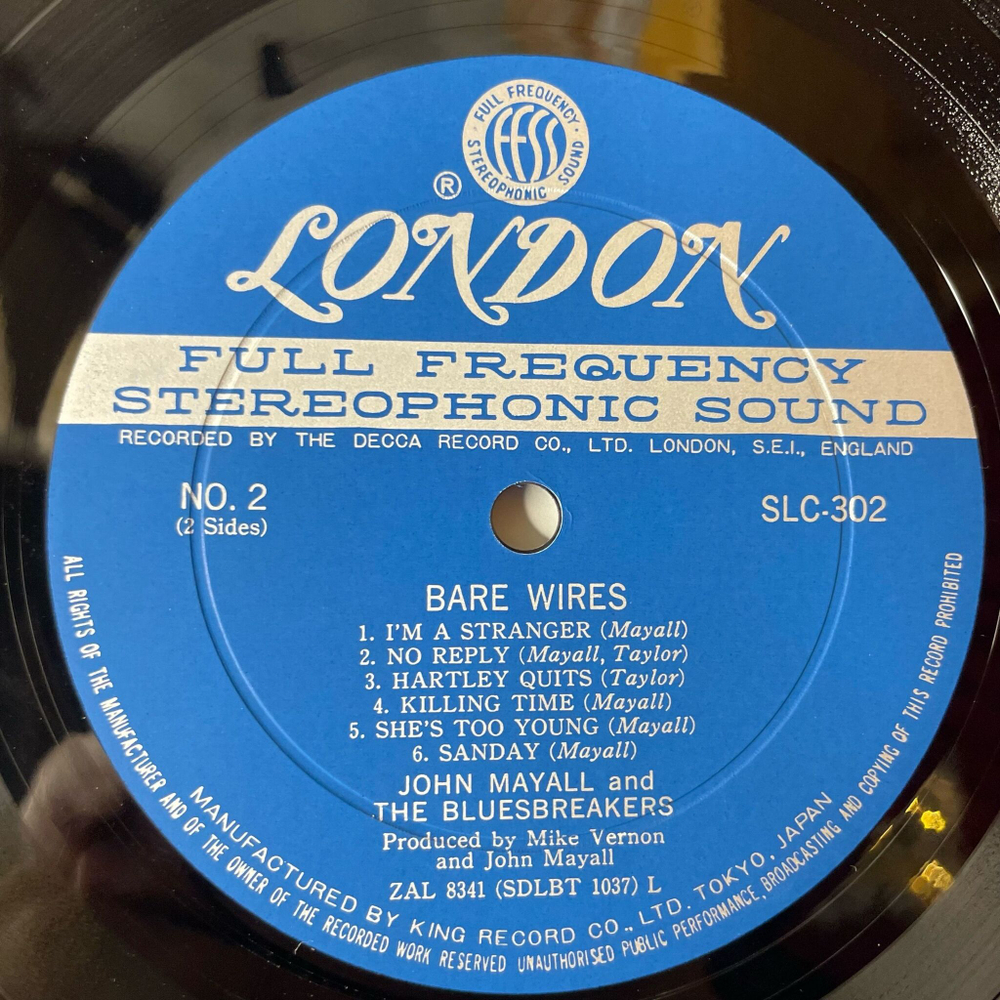 Винтажная виниловая пластинка LP John Mayall and The Bluesbreakers Bare Wires (Japan 1970) (No Obi)