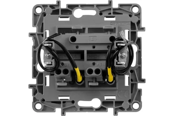 Выключатель Legrand Etika 2-клавишный с индикатором алюминий 30171