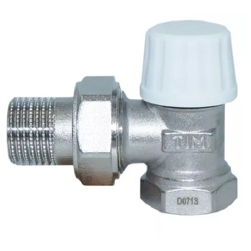Клапан запорный угловой 1/2" (RS521.02) TIM