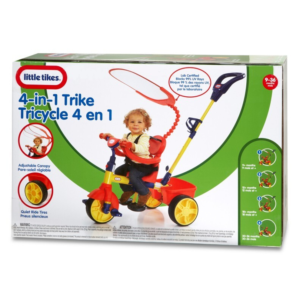 Little Tikes - трехколесный велосипед 4 в 1, красные РЕЗИНОВЫЕ КОЛЕСА 627354 / артикул   627354E4  / GTIN 00000000