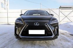 Защита переднего бампера Lexus RX-350 (2015-2019) d57+d42 черная