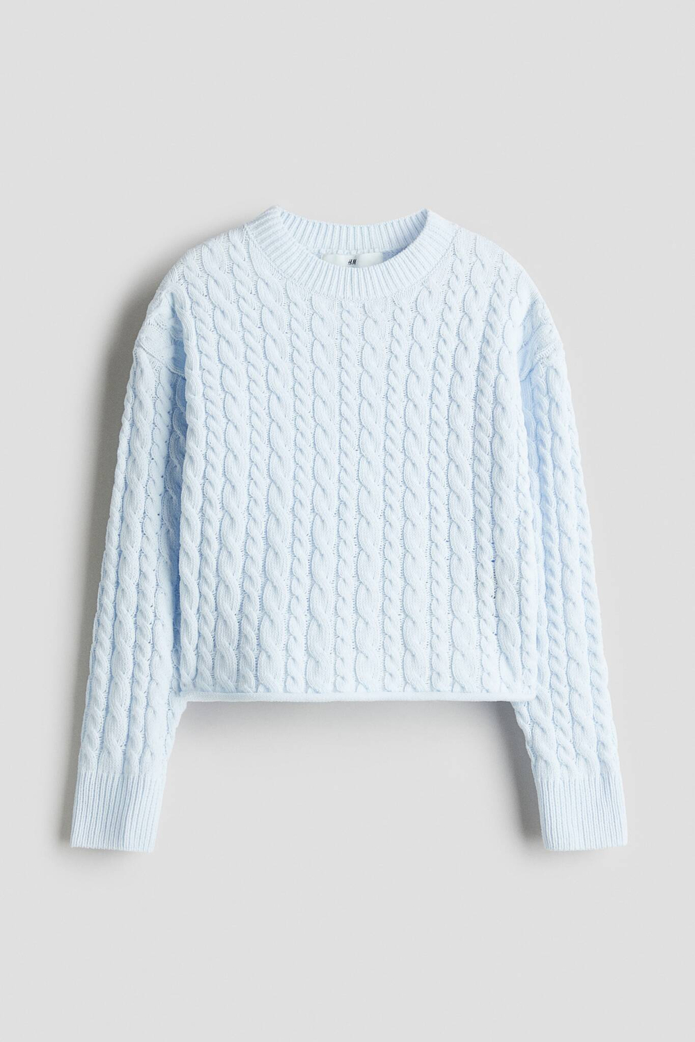 H&M Вязаный свитер, светло-голубой