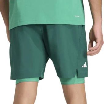 Мужские теннисные шорты Adidas Club 2in1 - collegiate green/semi court green