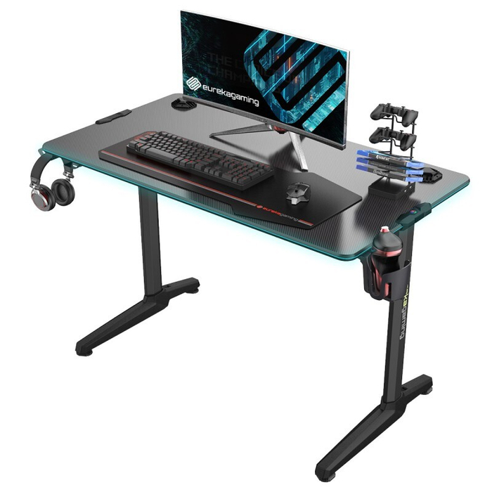 Стол для компьютера (для геймеров) EUREKA GIP 44, с RGB-подсветкой (ERK-GIP-44B-V1)