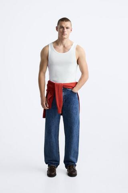 ZARA ФУТБОЛКА В РУБЧИК БЕЗ РУКАВОВ, БЕЛЫЙ