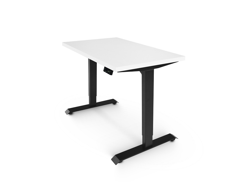 Регулируемый компьютерный стол Bazalt с регулировкой по высоте — столешница МДФ Белый