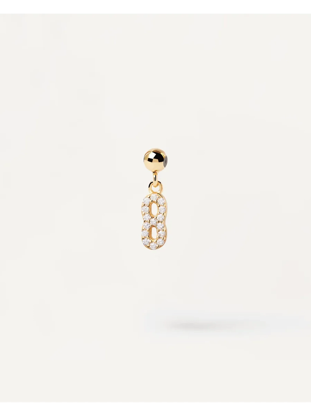 Подвеска-шарм женская PDPaola Цифра 8 серебро 925 пробы покрытое золотом 750 пробы CH01-002-U