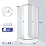 Душевой уголок с поддоном PARLY ZF81N (80х80х190)