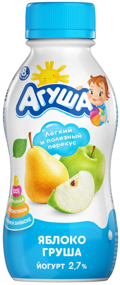 Йогурт Агуша ЯблГруша 2,7%% 180г