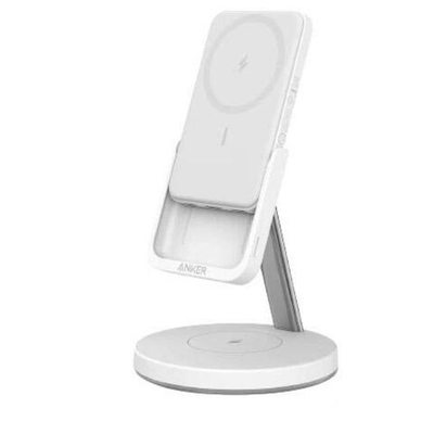 Внешний аккумулятор MagSafe и зарядная станция Anker 633 MagGo (5000 мА·ч) Беспроводная зарядка: Qi 7,5 Вт. Проводная зарядка: USB-C. Есть LED-индикация. Энергоёмкость — 19,25 Вт·ч. Максимальная выходная мощность — 12 Вт