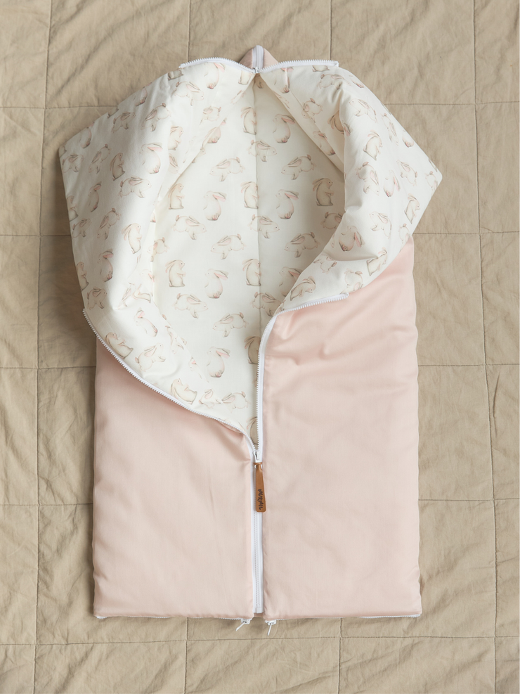 Конверт-трансформер Светлая пудра/Зайчики с розовыми ушками