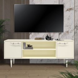 Тумба под ТВ Арт Колор matte 155см Классик Сильвер Кремовый белый матовый