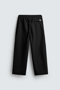 ZARA БРЮКИ BALLOON FIT С ЗАЩИПАМИ, ЧЕРНЫЙ