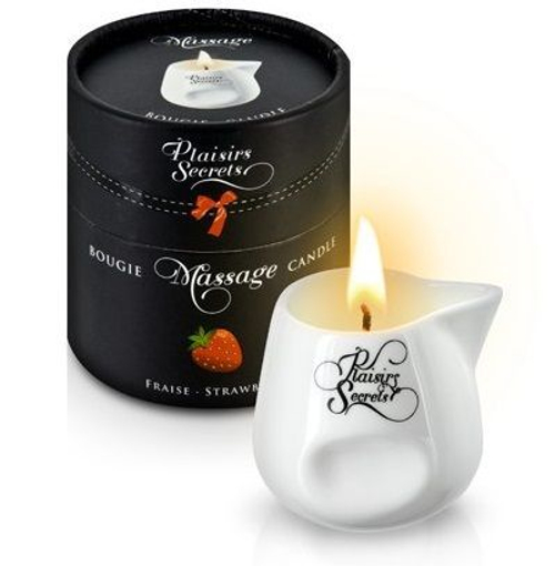 Массажная свеча Plaisir Secret Fraise, аромат клубники, 80 мл