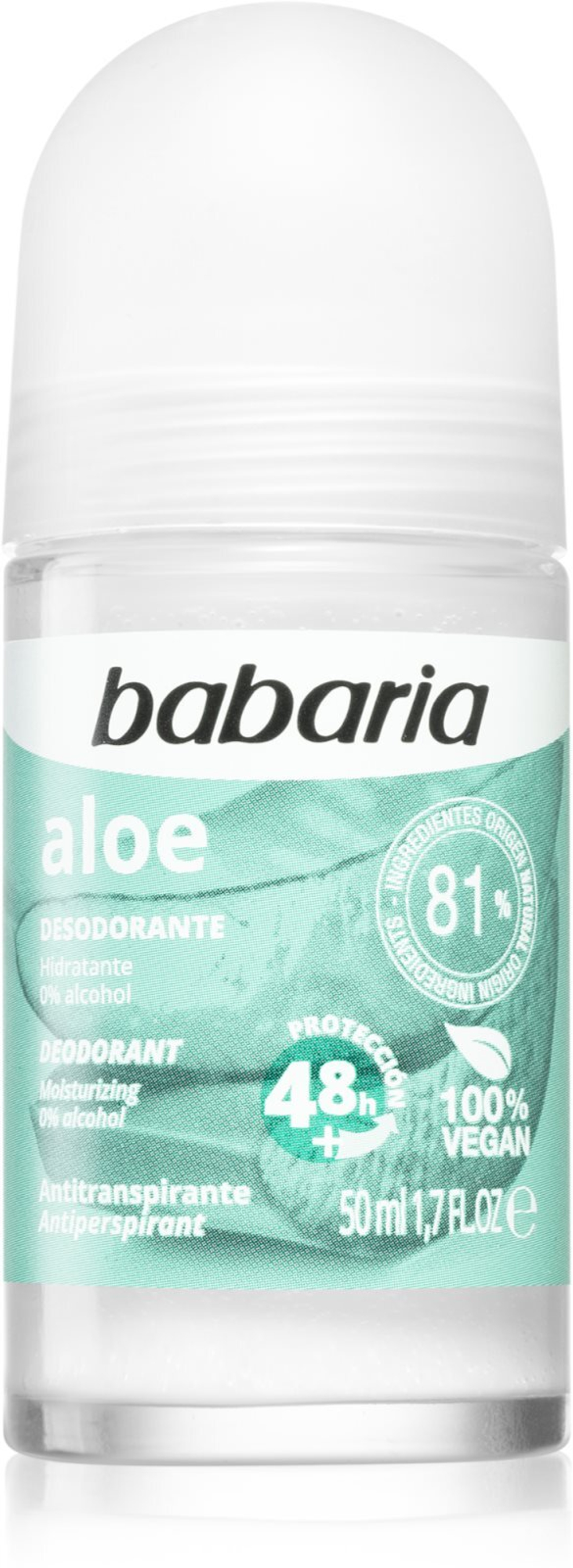 Babaria Deodorant Aloe - шариковый антиперспирант /   50  ml  / GTIN 8410412280150