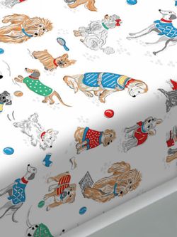 Постельное белье Сказка "Dogs on white" 1,5-сп Наволочка 50х70 см 1 шт Простынь 150х215 см Пододеяльник 145х215 см, перкаль