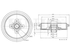 Барабан тормозной задний UNIO BRD-10028