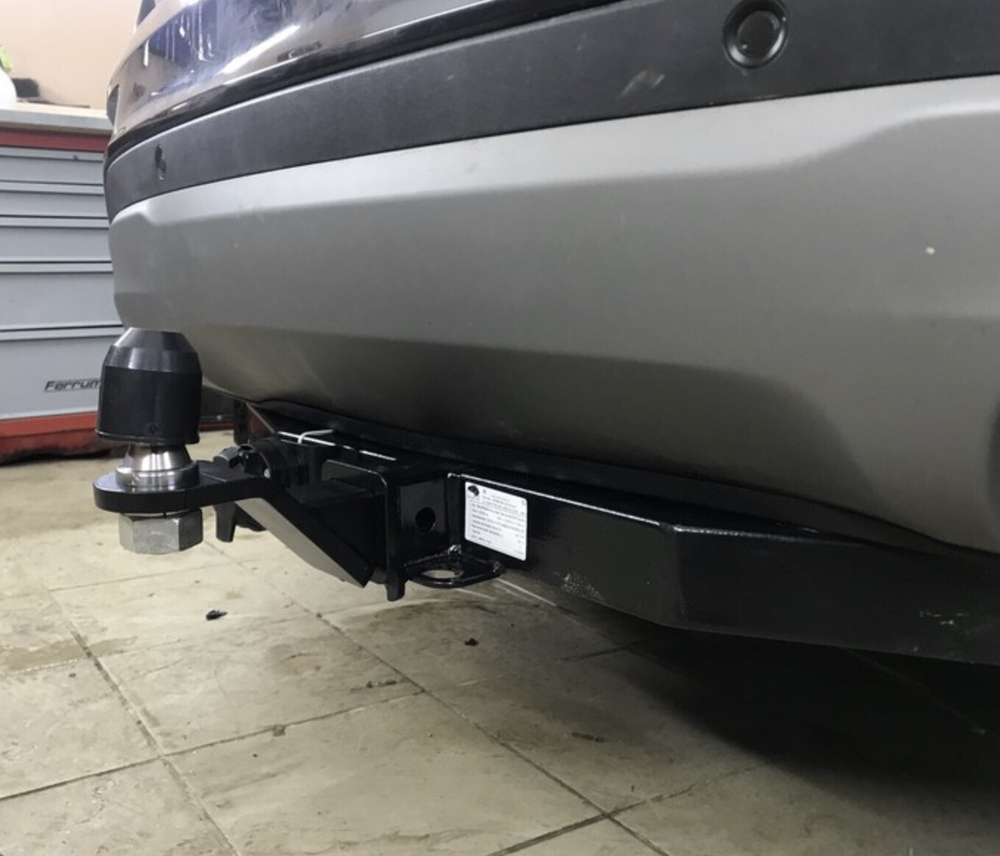 Фаркоп с элект. Smart, на Hyundai Santa Fe FA 0724-E (с 2012 по 2018 г.в.с одной выхлопной трубой) (паспорт и сертификат в комплекте) Бизон