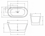 Ванна акриловая ABBER AB9203-1.4 140x70