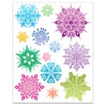 Украшение для окон и стекла ЗОЛОТАЯ СКАЗКА "Разноцветные снежинки 1", 30х38 см, ПВХ, 591211