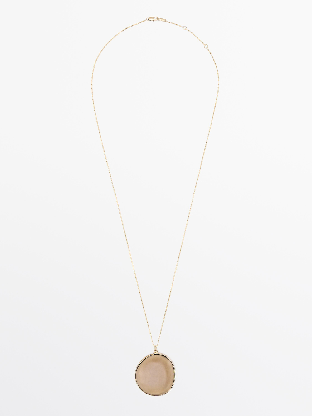 Massimo Dutti Ожерелье с подвеской из полупрозрачного камня, горчично-желтый