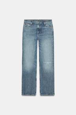 ZARA ДЖИНСЫ BOOTCUT СО СРЕДНЕЙ ПОСАДКОЙ — ZW COLLECTION, ВЫЦВЕТШИЙ СИНИЙ